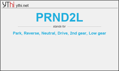 What does PRND2L mean? What is the full form of PRND2L?