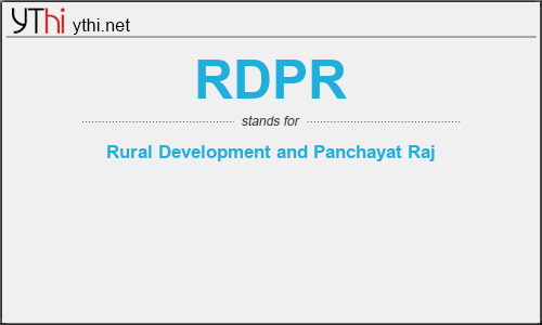 What does RDPR mean? What is the full form of RDPR?