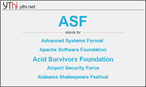 What does ASF mean? What is the full form of ASF?