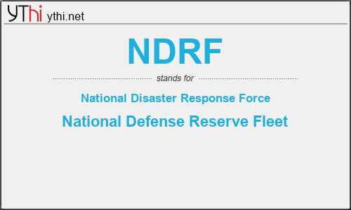 What does NDRF mean? What is the full form of NDRF?