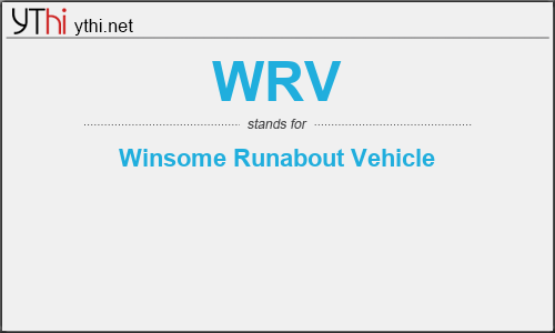 What does WRV mean? What is the full form of WRV?