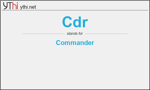 What does CDR mean? What is the full form of CDR?