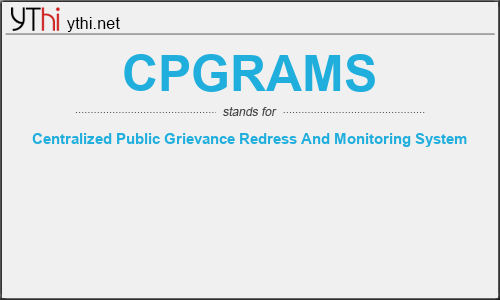 What does CPGRAMS mean? What is the full form of CPGRAMS?