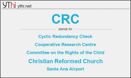 What does CRC mean? What is the full form of CRC?