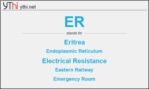 What does ER mean? What is the full form of ER?