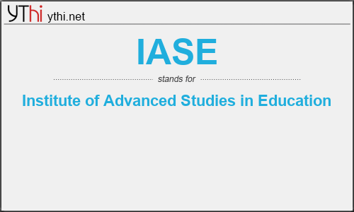 What does IASE mean? What is the full form of IASE?
