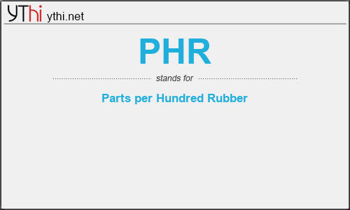 What does PHR mean? What is the full form of PHR?