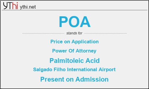 What does POA mean? What is the full form of POA?