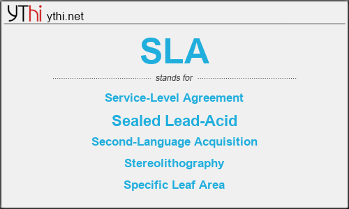 What does SLA mean? What is the full form of SLA?