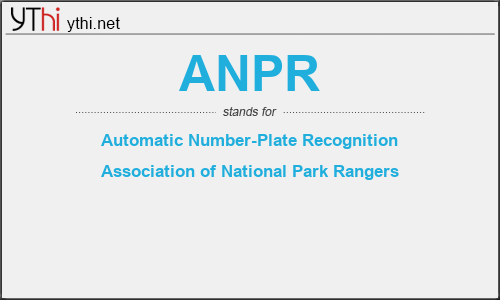 What does ANPR mean? What is the full form of ANPR?