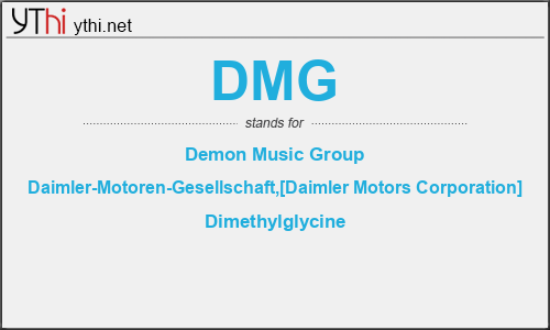 What does DMG mean? What is the full form of DMG?