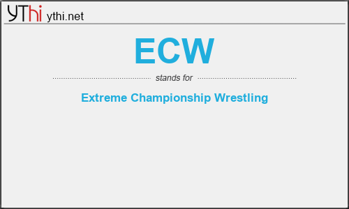 What does ECW mean? What is the full form of ECW?