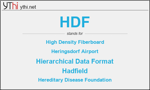 What does HDF mean? What is the full form of HDF?