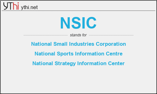 What does NSIC mean? What is the full form of NSIC?