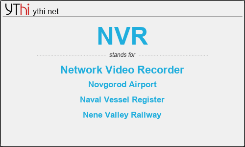 What does NVR mean? What is the full form of NVR?