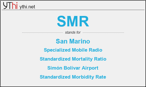 What does SMR mean? What is the full form of SMR?