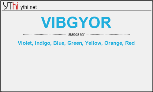 What does VIBGYOR mean? What is the full form of VIBGYOR?