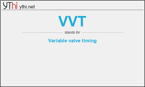 What does VVT mean? What is the full form of VVT?