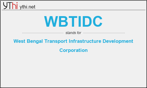 What does WBTIDC mean? What is the full form of WBTIDC?