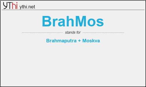 What does BRAHMOS mean? What is the full form of BRAHMOS?