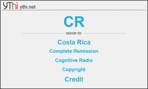 What does CR mean? What is the full form of CR?