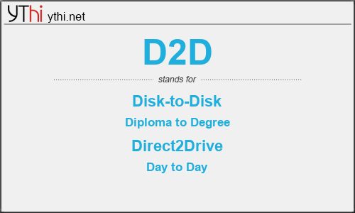 What does D2D mean? What is the full form of D2D?