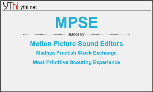 What does MPSE mean? What is the full form of MPSE?