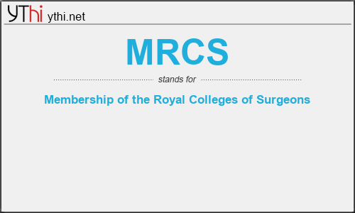 What does MRCS mean? What is the full form of MRCS?
