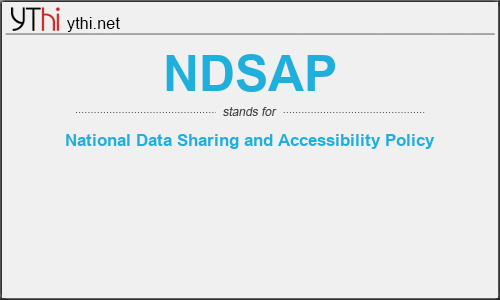 What does NDSAP mean? What is the full form of NDSAP?