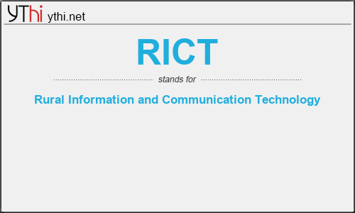 What does RICT mean? What is the full form of RICT?