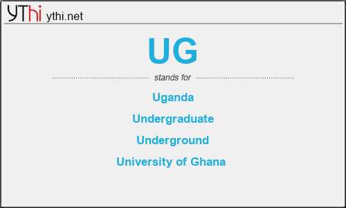 What does UG mean? What is the full form of UG?