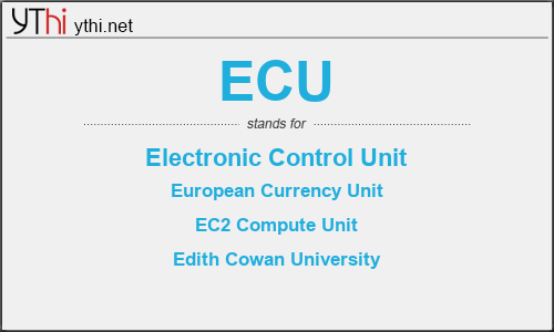 What does ECU mean? What is the full form of ECU?