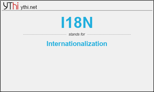 What does I18N mean? What is the full form of I18N?