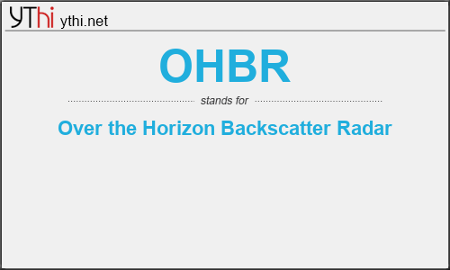 What does OHBR mean? What is the full form of OHBR?