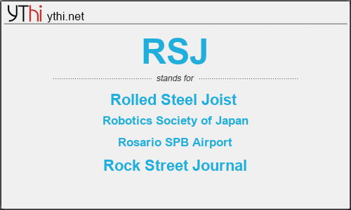 What does RSJ mean? What is the full form of RSJ?