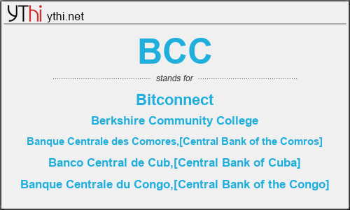 What does BCC mean? What is the full form of BCC?