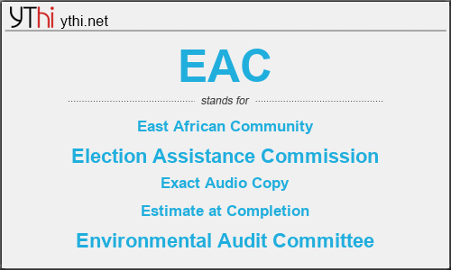 What does EAC mean? What is the full form of EAC?