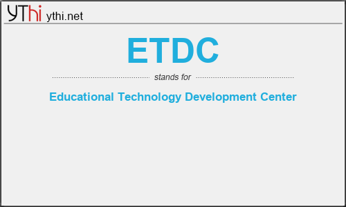 What does ETDC mean? What is the full form of ETDC?