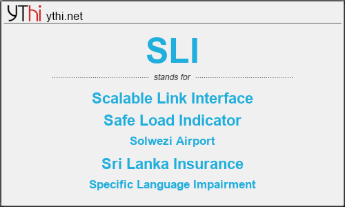 What does SLI mean? What is the full form of SLI?