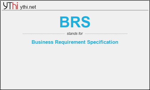 What does BRS mean? What is the full form of BRS?