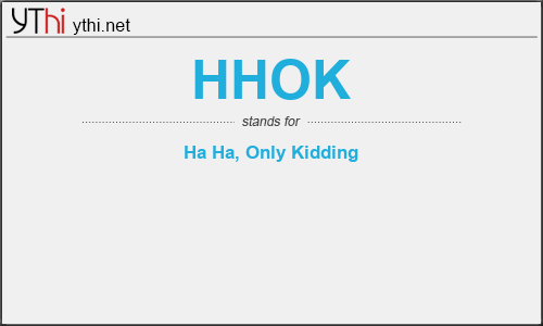 What does HHOK mean? What is the full form of HHOK?