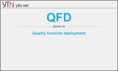 What does QFD mean? What is the full form of QFD?