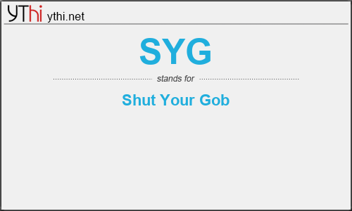 What does SYG mean? What is the full form of SYG?