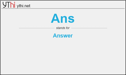 What does ANS mean? What is the full form of ANS?