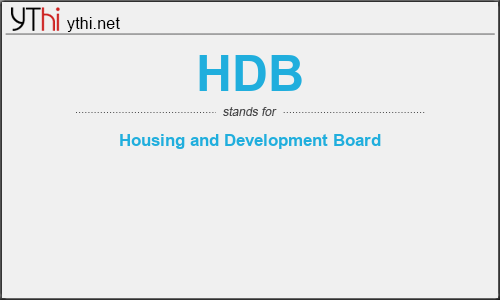 What does HDB mean? What is the full form of HDB?