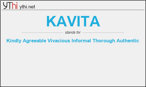 What does KAVITA mean? What is the full form of KAVITA?