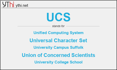 What does UCS mean? What is the full form of UCS?