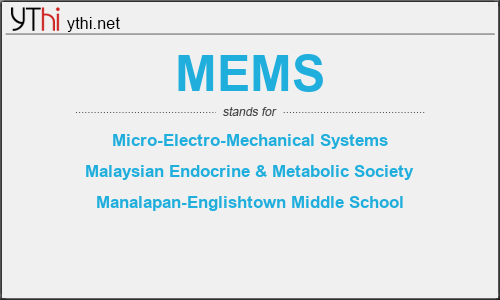 What does MEMS mean? What is the full form of MEMS?