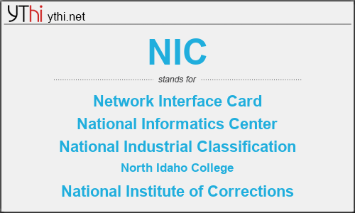 What does NIC mean? What is the full form of NIC?