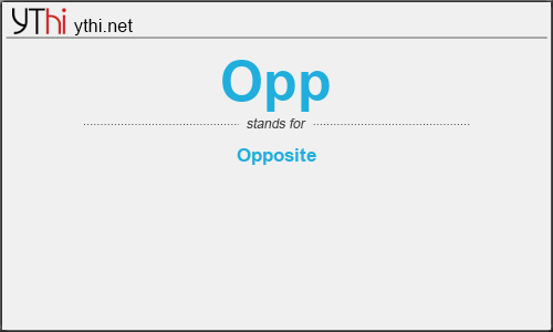 What does OPP mean? What is the full form of OPP?